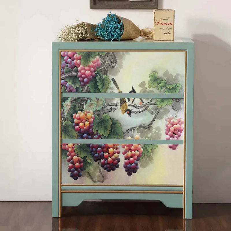 Custom size Glass Films,Frosted Decorative Window Film Grapes Design Static Cling Stained Glass Sticker,Custom fit Size or Shape