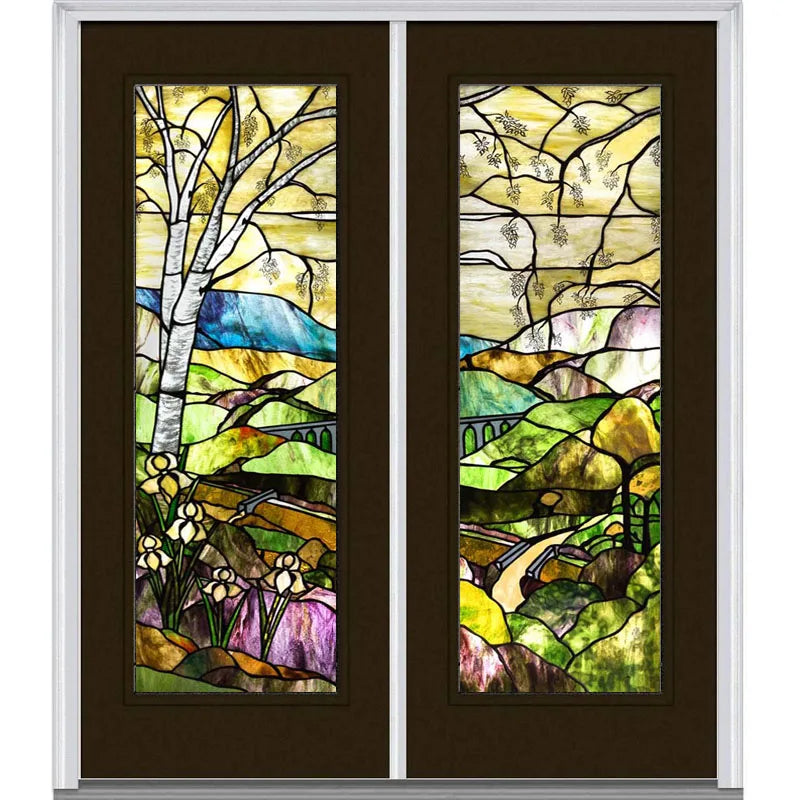 Custom size Stained Glass Films,Flower, Fruit,Tree,Leaf,Bird,Fish Painting Stickers For Bathroom Bedroom Door Office Home Decor