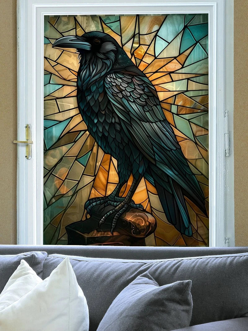 Customized Stained Glass Film Window Films,Static Cling Frosted Privacy Bird Eagle,Bathroom Kitchen Door Sticker