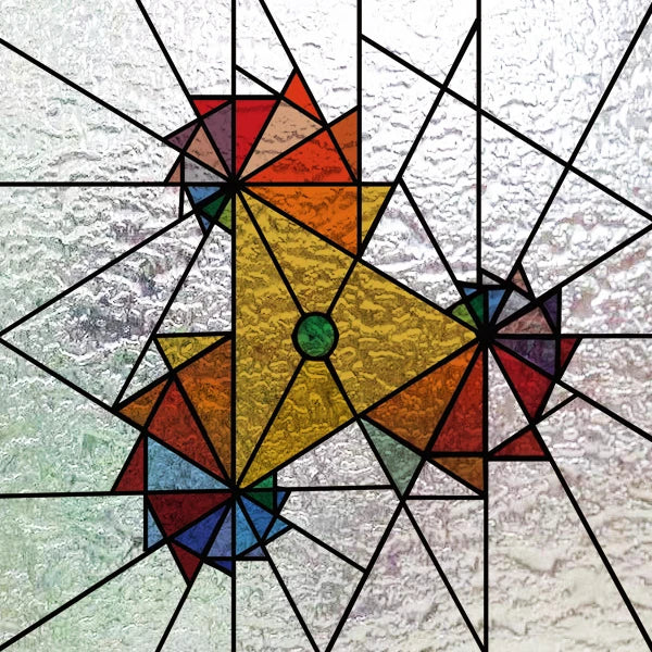 European Church Mosaic Stained Glass Films,Window Stickers Static Cling,Sun, Mosaic, Custom made to fit any Window Size or Shape