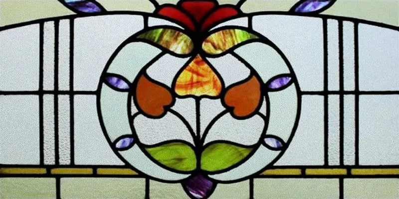 Custom Size Window Film, Stained Glass, Decorative Retro Window Sticker, Privacy Frosted Static Cling, Home Decal