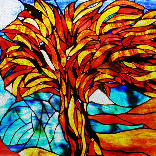 Custom Size Stained Glass Film,3D Frosted Static Cling Window Films,Decor Foil Stickers, Window Treatment for Square Glass Door