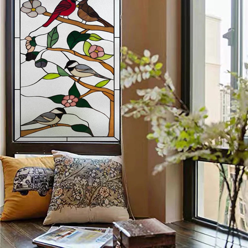 Custom size electrostatic frosted stained glass window film church home foil door stickers PVC waterproof window films