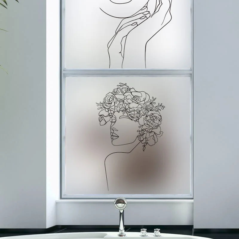 Custom Size Window Glass Films Window Film Static Cling Art Pictures Beauty Women Nude Girl Shower Nordic Obscure Stickers