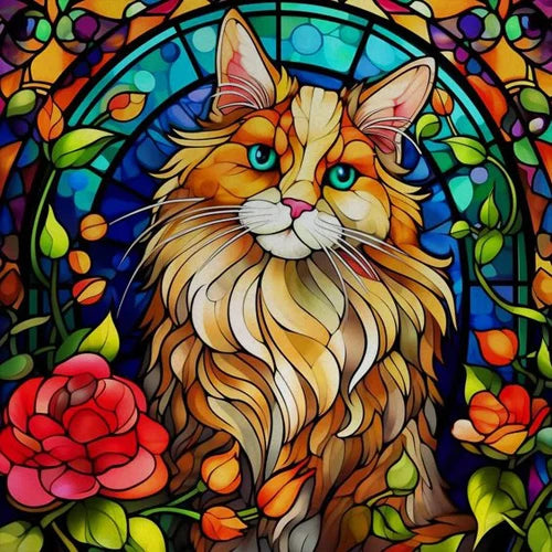 Custom size Window Film Stained Glass Films Frosted Privacy Static Cling Retro Dog Tiger Cat Sticker Bathroom Skylight Decor