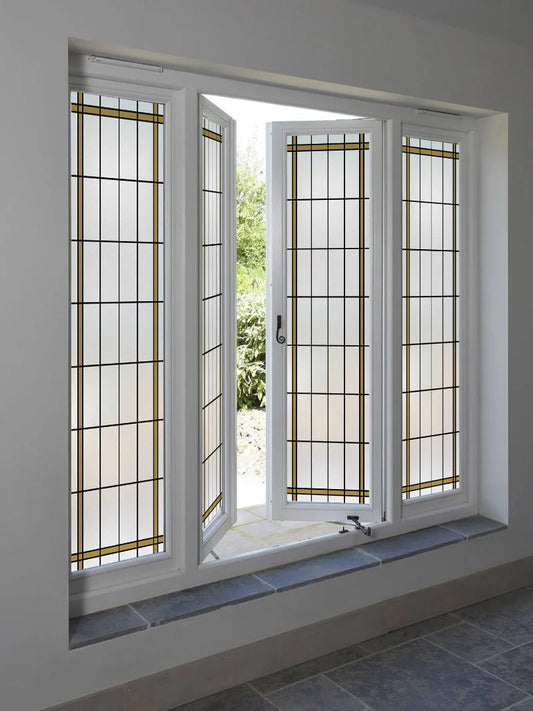 Stained Glass Window Film Transparent/Frosted Glass Sticker Static Cling Prairie Scottish for thin long Glass Door Anticollision