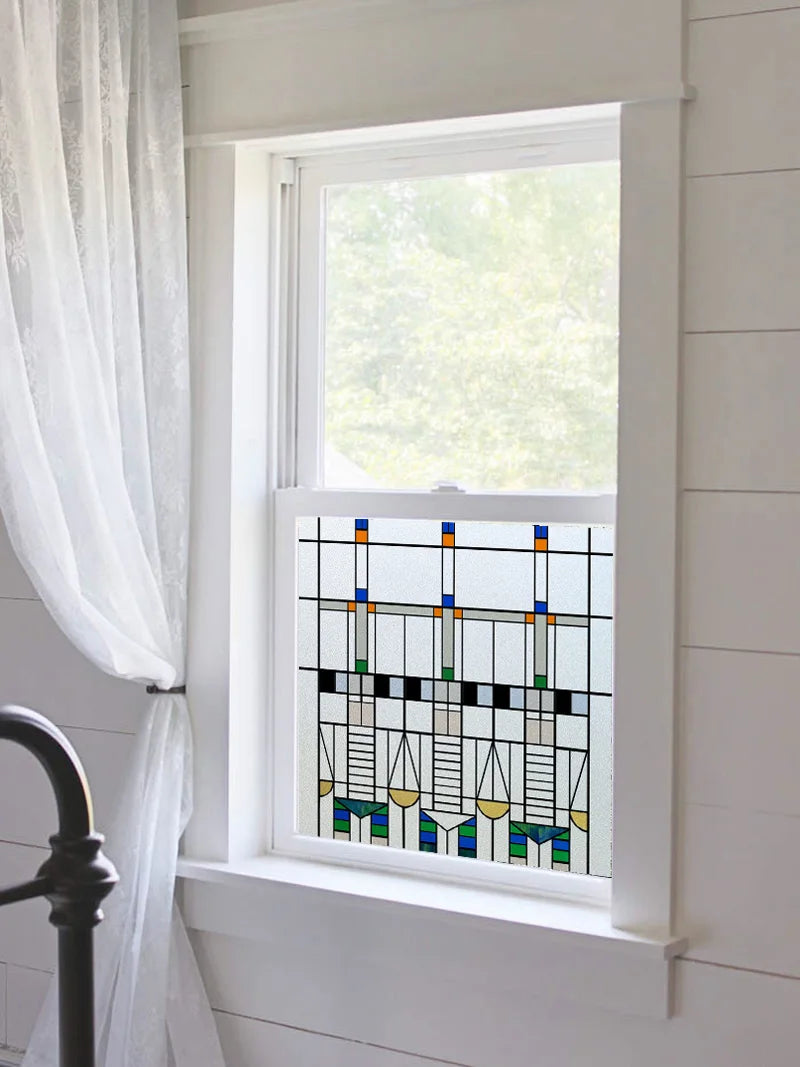 Stained Glass Window Film Frosted Glass Sticker,Custom made to fit any Window Size or Shape, ,Church Static Cling,Home Decor