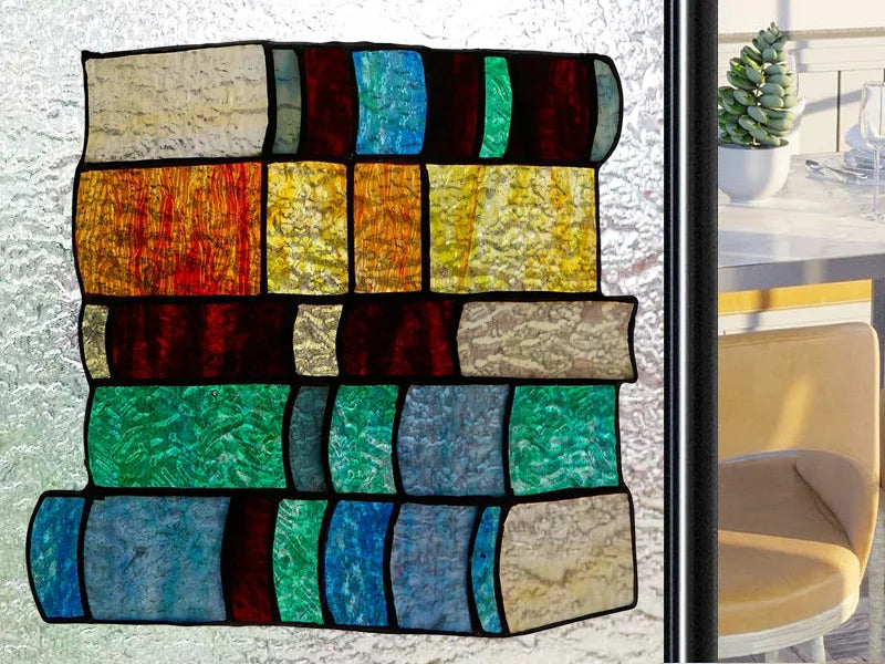 Frosted Stained Glass Window Film, Customized Art Deco Design, Static Cling Door Sticker,Home Decor Foil, Treatment