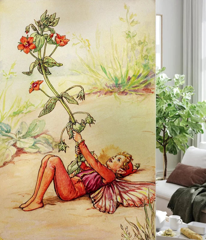 Custom Size Stained Glass Window Film, Flower Fairy Stickers, Static Cling for Kitchen, Bathroom, Bedroom, Door, Home Decor