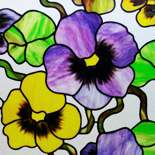 Frosted Stained Glass Window Film, Leaf Tree Static Cling Sticker,Home Decor Foil Treatment, Customized Art Design