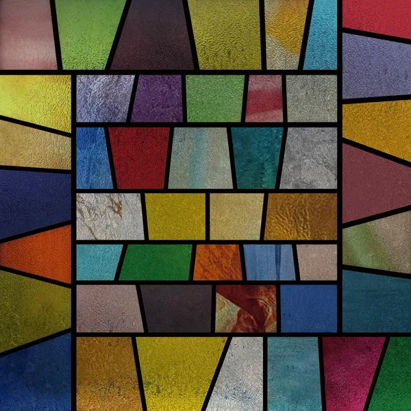 Window Film Frosted Stained Glass Films,Customized Art Design Mosaic Static Cling Sticker,Home Decor Foil Window Treatment