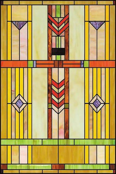 Custom Size Stained Glass Window Film Frosted Privacy Static Cling Retro Prairie Style Stickers Shower Bathroom Office Home Deco