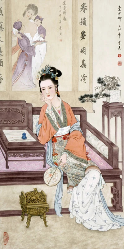 Stained Static Cling Window Film,Frosted Opaque Glass Sticker,Chinese style print Poster for Restaurant Home Decor