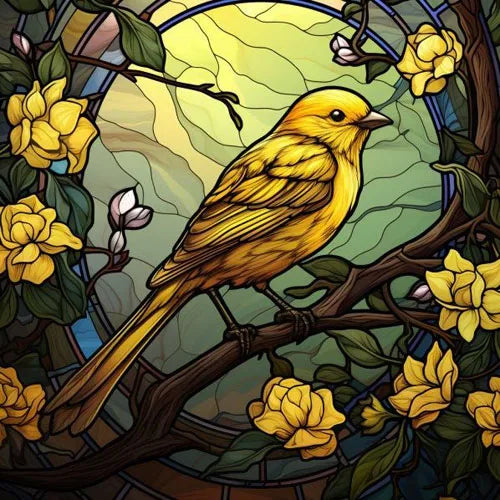 Stained Glass Window Film,Frosted Static Cling,Custom made to fit Window Size or Shape,Kitchen Bathroom Door Decor Peacock birds