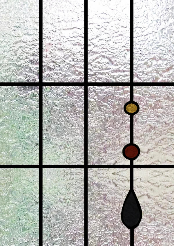 Frosted Stained Glass  Film, 3D Matte,Grid, Transparent,Static Cling,Privacy, Door Sticker,Customized for Office, Home Decor