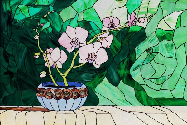 Custom Size Stained Glass Window Film, Transom Frosted Glass Sticker, Kitchen Room Door, Bathroom, Home Decor