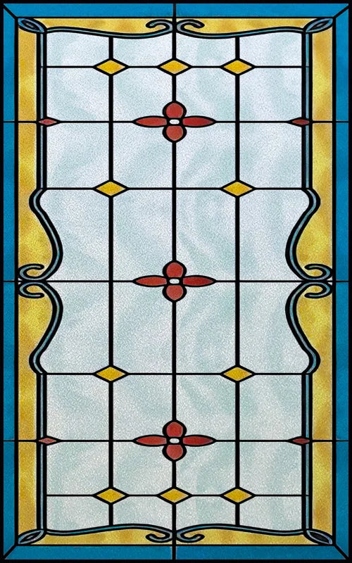 Custom Size Window Film Stained Glass Films Static Cling Frosted Retro Prairie Style Shower Kitchen Balcony Office Home Decor