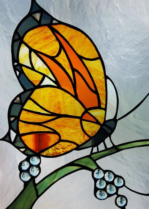 Stained Glass Window Film, Frosted Glass Sticker, Forest，Custom Size, Animals, Plants, Kids Room Door, Poster, Home Decor