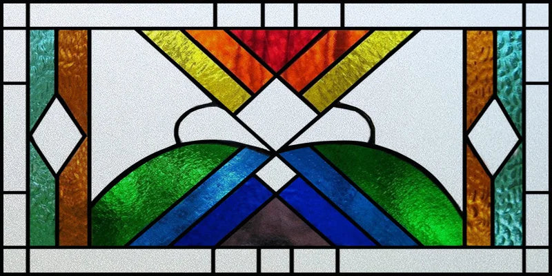 Window Film Stained Glass Stickers,Custom size Static Cling Frosted Privacy,Bird Tree Print For Transom Window Glass Home Decor