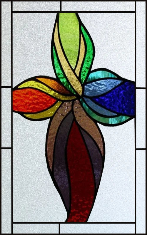 Frosted Stained Glass Film, Custom Size, Privacy, Static Cling,Door Sticker, Bathroom  Kitchen  Home Decor,Rose,Flower, Fruit