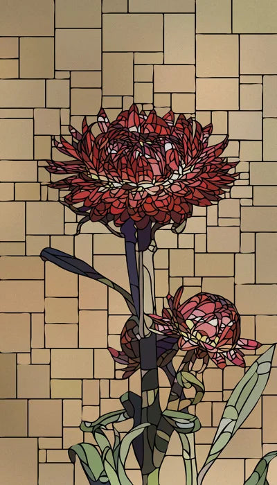 Frosted Stained Glass Window Film, Customized Art Deco Design, Flowers Static Cling Sticker,Home Decor Foil, Treatment