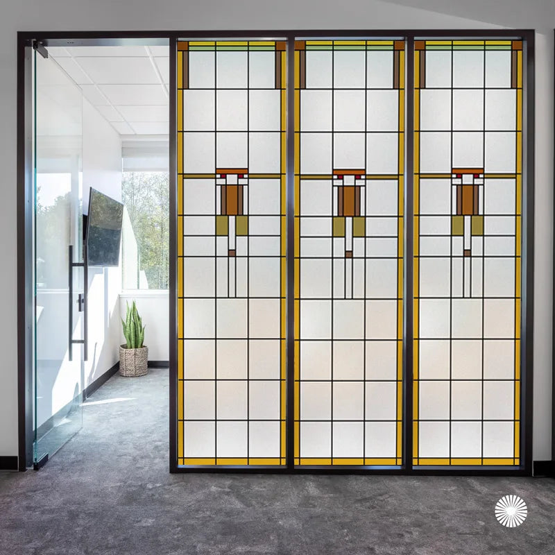 Stained Glass Window Film Transparent/Frosted Glass Sticker Static Cling Prairie Scottish for thin long Glass Door Anticollision