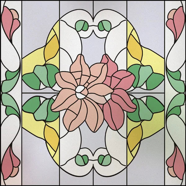Stained Glass Window Film, Square Window Sticker, Privacy Frosted Static Cling, Home Decal, Door, Office, Custom Size