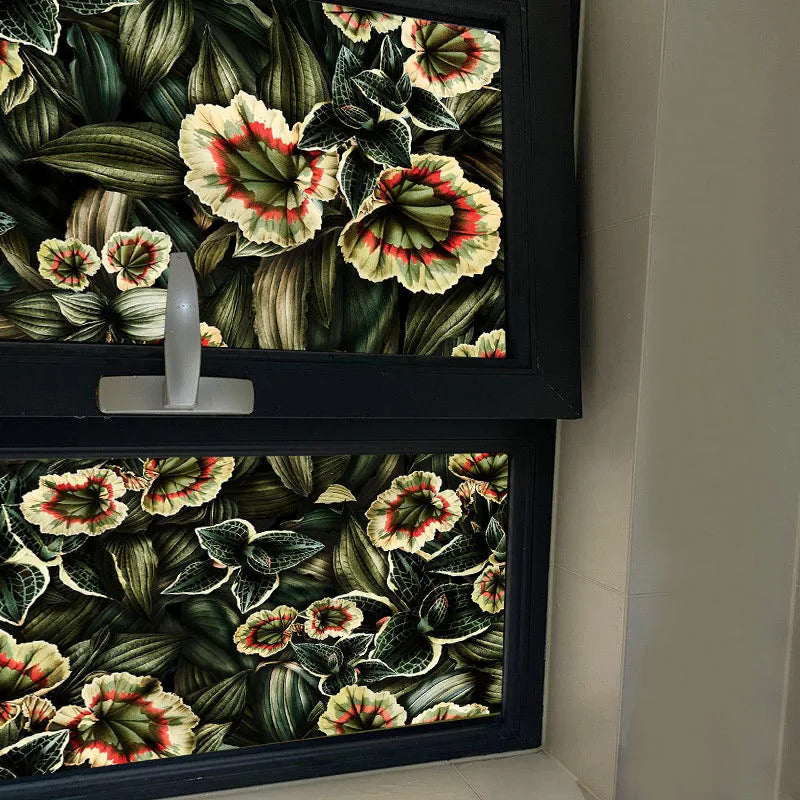 Window Film Frosted Stained Glass Films,Customized Static Cling Door Sticker,Privacy Protection Reusable Home-Decor