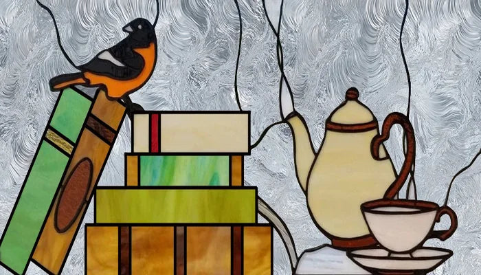 Custom Size 3D Matte Window Film, Stained Glass Decor, UV Window Sticker, Privacy Frosted Static Cling, Book Pattern for Glass