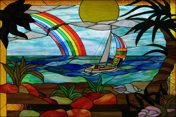 Window Film Stained Glass Stickers,Custom size Static Cling Frosted,Flower Bird Tree Print For Transom Window Glass Home Decor