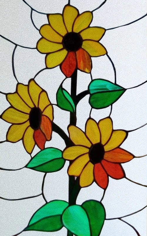 Frosted Stained Glass Film, Custom Size, Privacy, Static Cling,Door Sticker, Bathroom  Kitchen  Home Decor,Rose,Flower, Fruit
