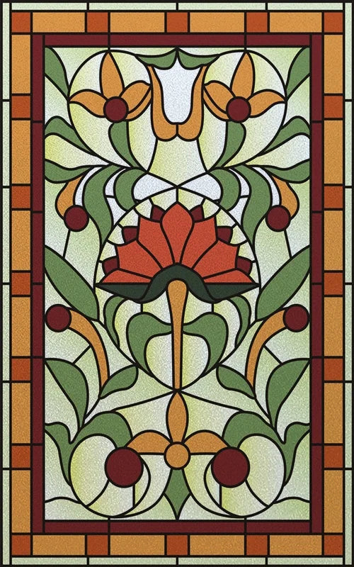 Custom Size Window Film Stained Glass Films Static Cling Frosted Retro Prairie Style Shower Kitchen Balcony Office Home Decor