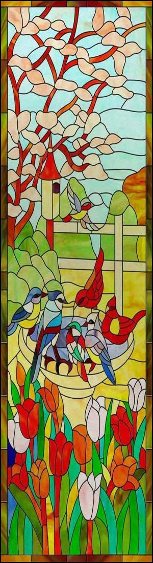 Customized Frosted Stained Glass Window Film, Church Static Cling,Privacy Retro Sticker, for Kitchen, Office, Home Decor