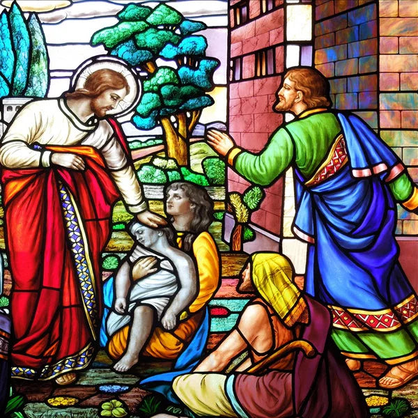 Custom Frosted Stained Glass Window Film, Static Cling ,Church Jesus Mary Angels Picture Stickers, Window Treatment, Home Decor