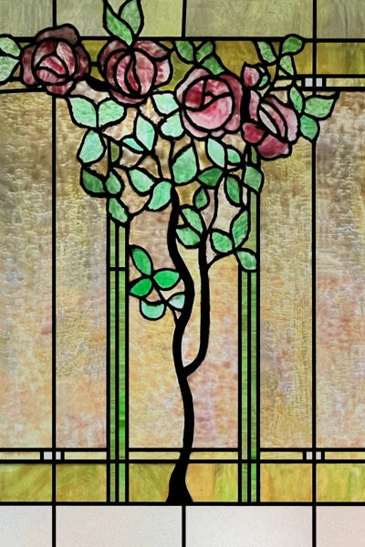 Stained Glass Window Films,Static Cling, Customized Retro Vintage Sticker,Frosted,Privacy, Easy to install