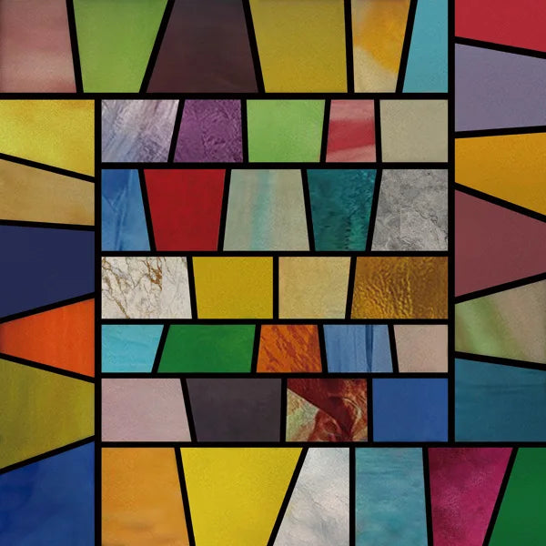 Window Film Frosted Stained Glass Films,Customized Art Design Mosaic Static Cling Sticker,Home Decor Foil Window Treatment