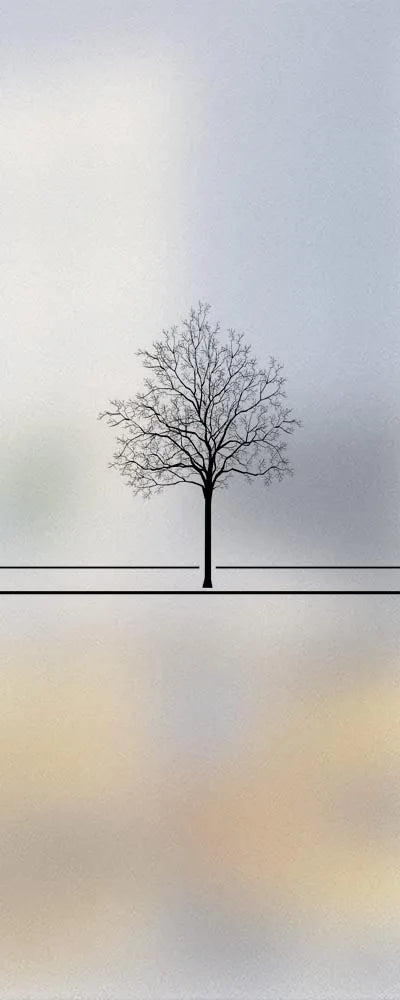 Custom Size Stained Glass Window Film,Frosted Privacy, Static Cling, Door Sticker,Kitchen and Bathroom, Tree Home Decor