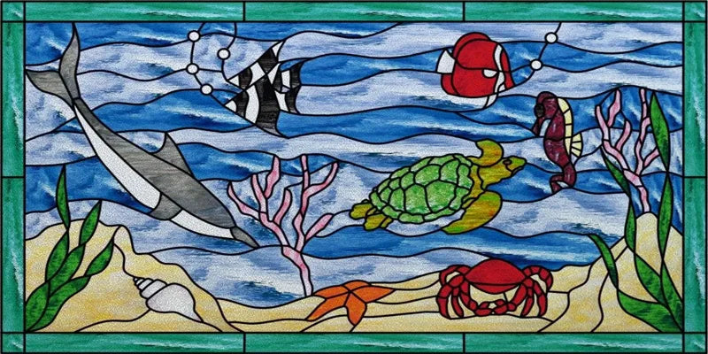 Window Film Stained Glass Stickers,Custom size Static Cling Frosted Privacy,Bird Tree Print For Transom Window Glass Home Decor