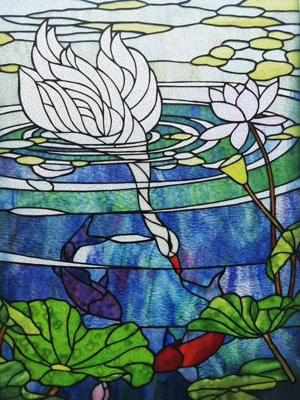 Window Film Frosted Stained Glass Films,Customized Static Cling Door Sticker,Privacy Protection Reusable Home-Decor