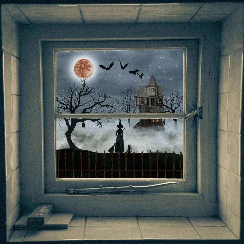 Stained Glass Window Film Frosted Glass Sticker Forest Customized Cartoon House Castle For Kids Room Door Home Decor