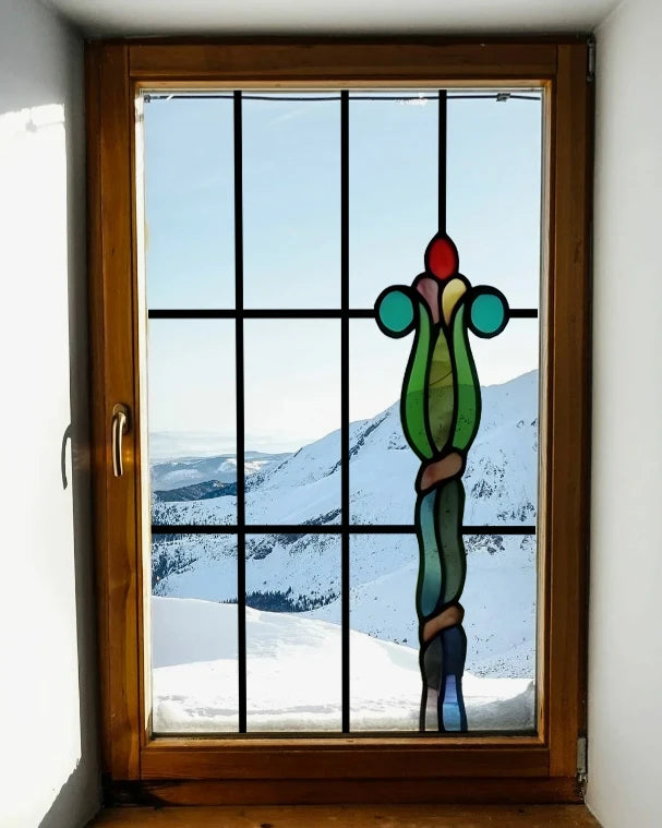 Frosted Stained Glass  Film, 3D Matte,Grid, Transparent,Static Cling,Privacy, Door Sticker,Customized for Office, Home Decor