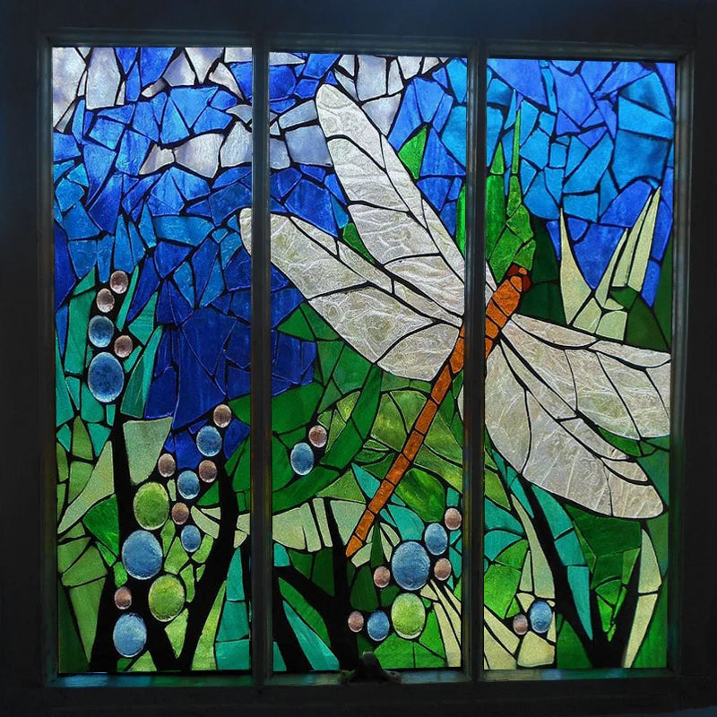 Window Film Frosted Stained Glass Films Static Cling Privacy Films Door Sticker Butterfly Kitchen Office Home Decor Customized