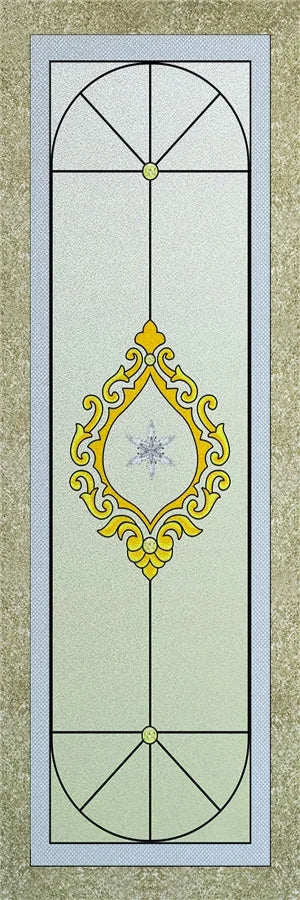 Frosted Stained Glass Window Film, Customized  Static Cling,,Privacy, European Style ,For Office, Bathroom Home Decor