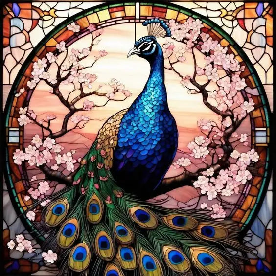 Custom size Window Film Stained Glass Films Frosted Privacy Static Cling Retro Bird Peacock Sticker Bathroom Skylight Decor