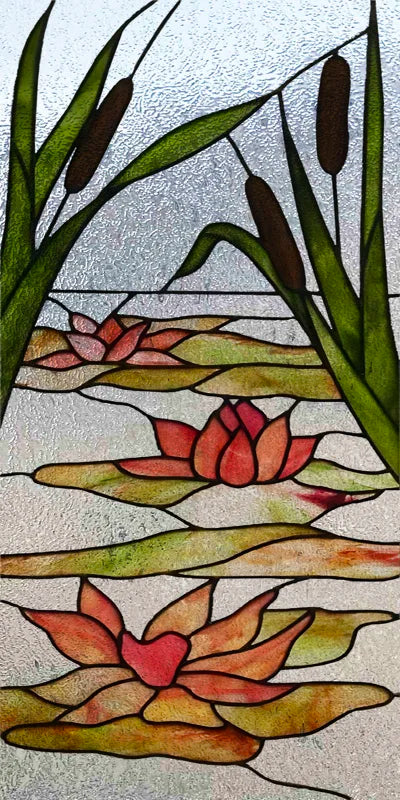 Custom Size Stained Glass Window Film Frosted Privacy Static Cling Retro Prairie Style Stickers Shower Kitchen Home Decor Flower
