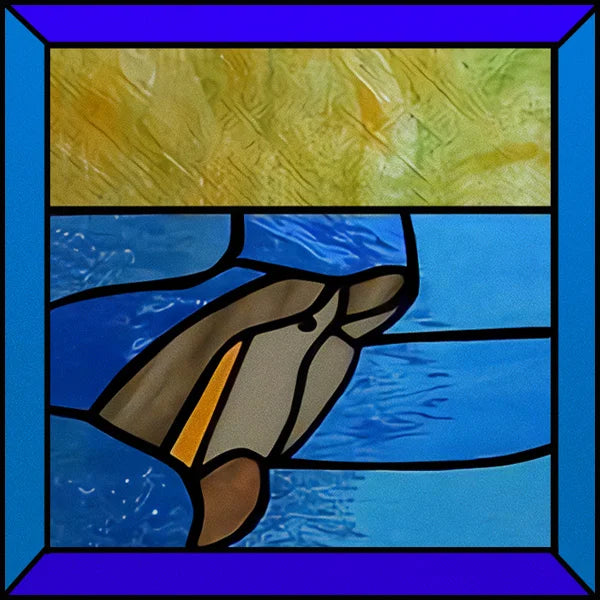 Frosted Stained Glass Window Film, Customized Ocean Boat Color, Static Cling Sticker,Home Decor Foil, Treatment