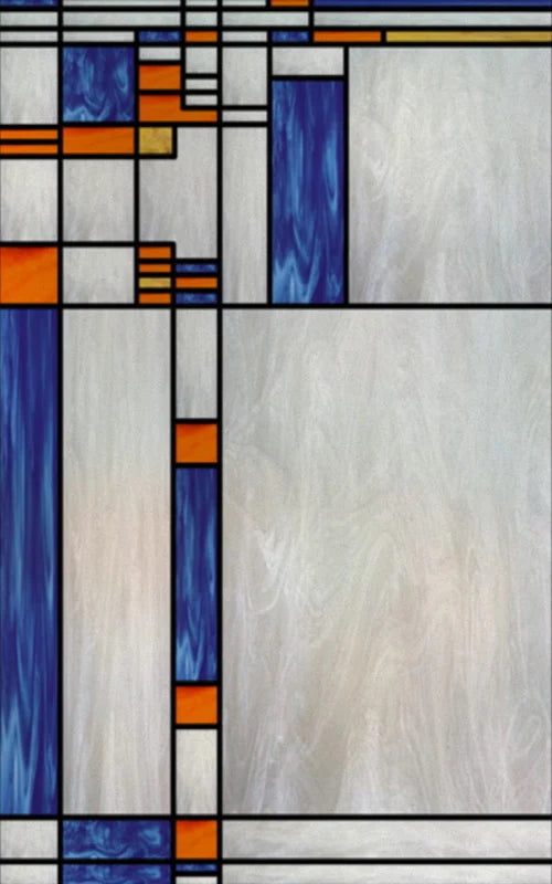 Frosted Stained Glass Window Film, Customized Privacy, Static Cling,Arts and Crafts, Prairie, Art ,Office, Home Decor