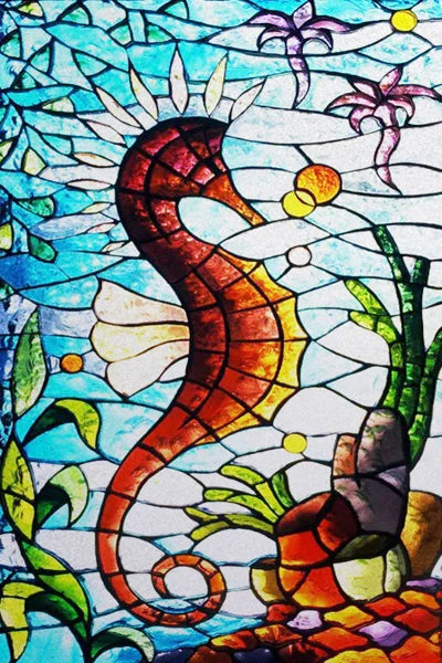 Window Film Stained Glass Stickers Static Cling,Frosted Privacy Custom size,Print Cat,Tiger,Deer,Bear For Window Door Home Dec