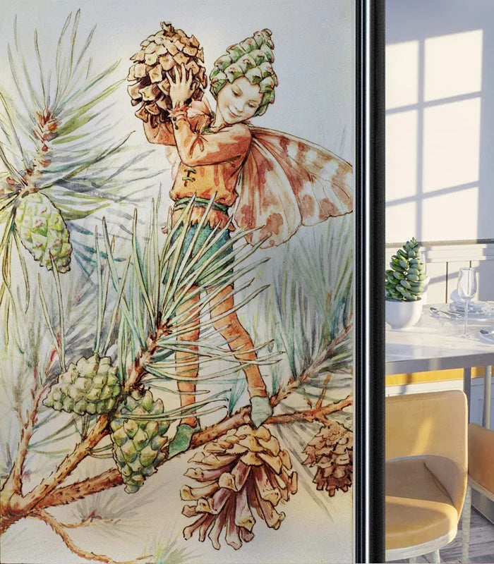 Custom Size Glass Window Film Static Cling Frosted Glass Films Foil Stickers Waterproof For Bathroom Kitchen Door Flower Fairy