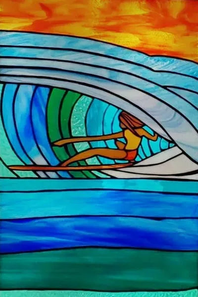 Custom Size Stained Glass Window Film, Retro Painted Frosted Static Cling, Vintage Glass Films Sticker, Lighthouse Sailboat